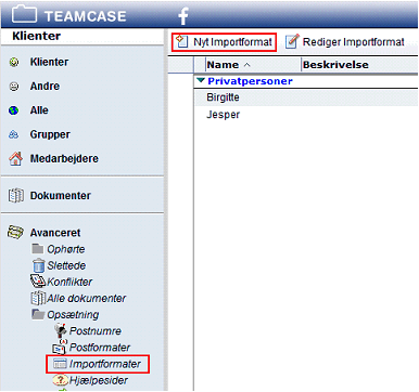 Image:Importer dine forretningsforbindelser fra Excel